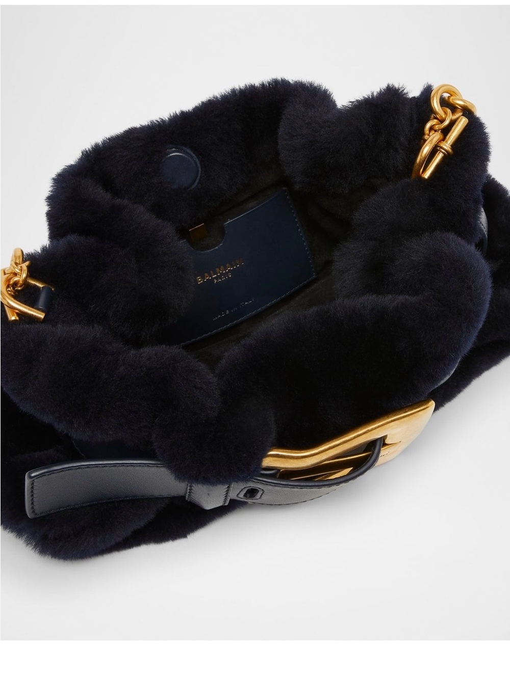 Balmain Mini Anthem Bag In Shearling - Picture 3 of 10